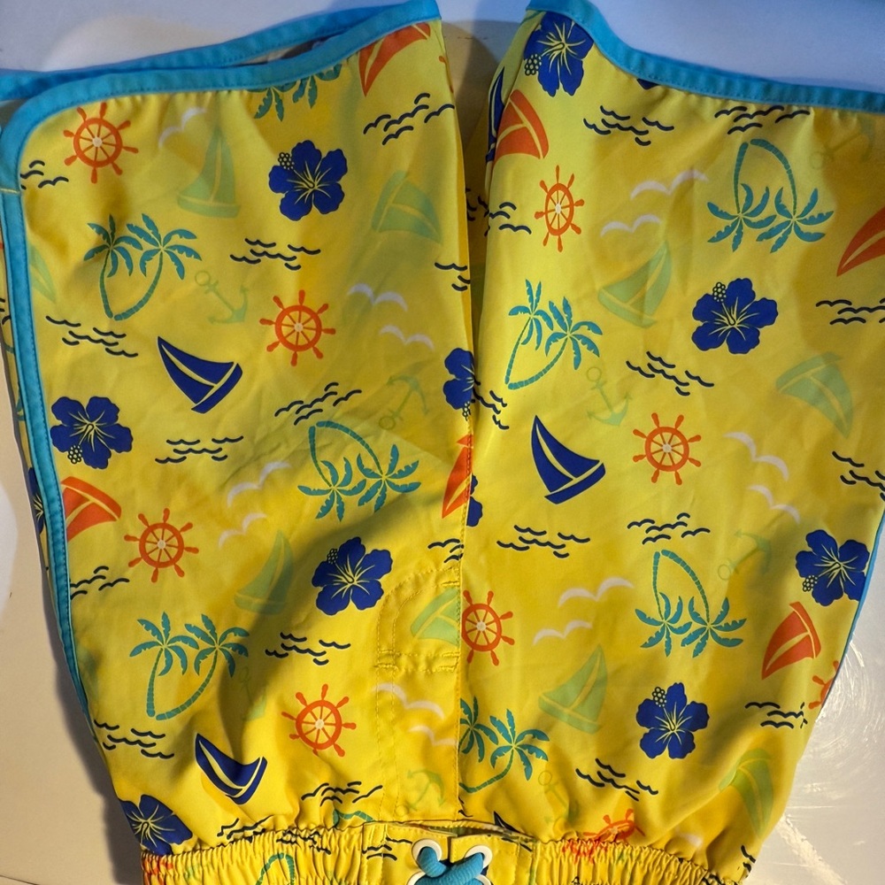 Wonder Nation Yellow Floral Swim Shorts